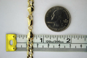 14K Yellow Gold Solid Cuban Chain