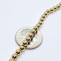 14K Yellow Gold Hollow Bead Chain Bracelet