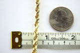 14K Yellow Gold Hollow Rope Chain