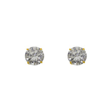 Load image into Gallery viewer, 14K Yellow White Gold CZ Cubic Zirconia  2mm~9mm with Screw Back Stud Earrings
