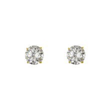 Load image into Gallery viewer, 14K Yellow White Gold CZ Cubic Zirconia  2mm~9mm with Screw Back Stud Earrings
