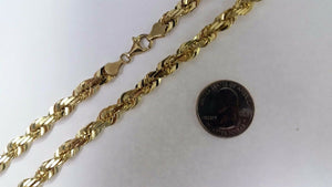 10K Yellow Gold Solid Rope Chain