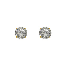 Load image into Gallery viewer, 14K Yellow White Gold CZ Cubic Zirconia  2mm~9mm with Screw Back Stud Earrings
