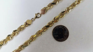 10K Yellow Gold Solid Rope Chain