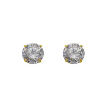 Load image into Gallery viewer, 14K Yellow White Gold CZ Cubic Zirconia  2mm~9mm with Screw Back Stud Earrings
