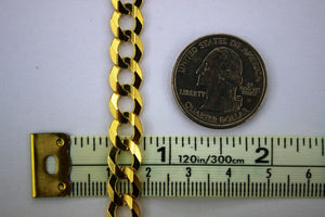 14K Yellow Gold Solid Cuban Chain