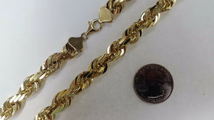 10K Yellow Gold Solid Rope Chain