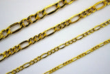 14K Yellow Gold Solid Figaro Chain