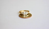 14K Yellow Gold Ring with Square CZ