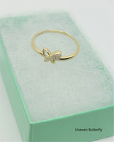 10K Yellow Gold Butterfly with/out CZ Ring