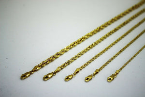 18K Yellow Gold Solid Rope Chain