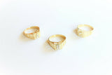 10K Yellow Gold Initial Letter Plate Ring