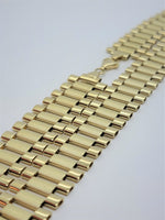 10K Yellow Gold Solid Rectangular Brick Chain