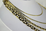 10K Yellow Gold Solid Mariner Flat Chain