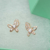 925 Sterling Silver Pointy Butterfly Earring with CZ