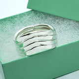 925 Sterling Silver Wire Wrap Hammered Curves Ring