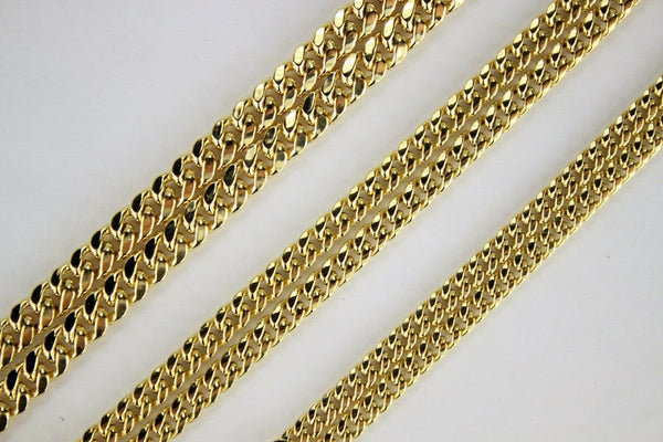 14k HOLLOW SOLID Yellow Gold Miami Cuban Link Chain Necklace 4.5
