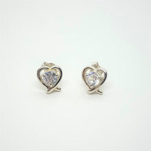 Load image into Gallery viewer, 925 Sterling Silver Small Heart Earring with CZ
