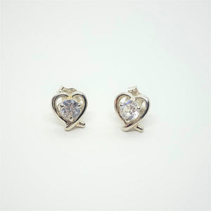 925 Sterling Silver Small Heart Earring with CZ