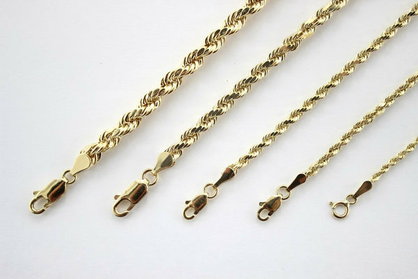10K Yellow Gold Hollow Rope Chain