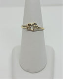 10K Yellow Gold Three Hearts with CZ Ring