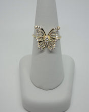 Load image into Gallery viewer, 10K Yellow Gold Big Butterfly with CZ Ring
