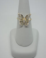 10K Yellow Gold Big Butterfly with CZ Ring