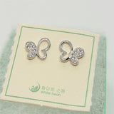 925 Sterling Silver Butterfly Wings Earring with CZ