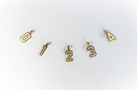 10K Yellow Gold Diamond Cut Single Digit Number Pendant
