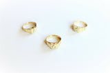 10K Yellow Gold Initial Letter Plate Ring