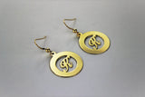 14K Yellow Gold High Polish A-Z Initial Letter Round Earrings