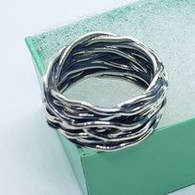 Load image into Gallery viewer, 925 Sterling Silver Heavy Solid Wrapped Wire Ring
