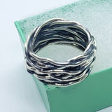 925 Sterling Silver Heavy Solid Wrapped Wire Ring