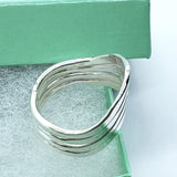 925 Sterling Silver Wire Wrap Hammered Curves Ring