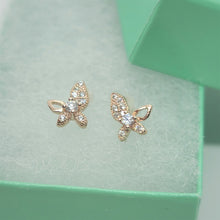 Load image into Gallery viewer, 925 Sterling Silver Pointy Butterfly Earring with CZ
