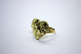 10K Solid Yellow Gold Heart Nugget Ring
