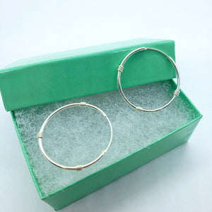 925 Sterling Silver Bali Style Endless Hoop Tube Earrings