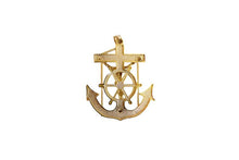 Load image into Gallery viewer, 10K Yellow Gold Diamond Cut Jesus Crucifix Anchor Mariner Pendant
