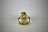 10K Yellow Gold Initial Letter Cursive Ring