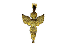 Load image into Gallery viewer, 10K Yellow Gold Diamond Cut Angel Pendant
