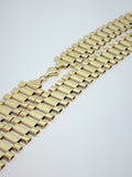 10K Yellow Gold Solid Rectangular Brick Chain
