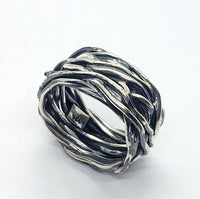 925 Sterling Silver Heavy Solid Wrapped Wire Ring