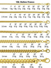 Load image into Gallery viewer, 10K Yellow Gold Hollow Franco Chain
