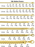 10K Yellow Gold Hollow Franco Chain