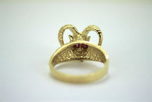 Load image into Gallery viewer, 10K Solid Yellow Gold Ram Ring
