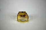 14K Two Tone Gold Initial Letter Plate Ring