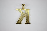 10K Yellow Gold Diamond Cut Initial Letter A-Z Pendant