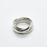 925 Sterling Silver 3 Rolling Interlocked Domed Rings