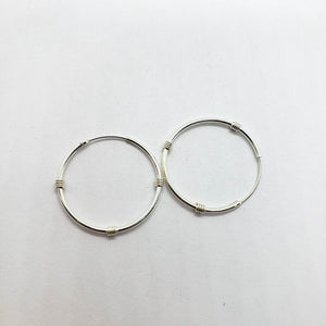 925 Sterling Silver Bali Style Endless Hoop Tube Earrings