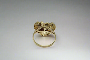 10K Solid Yellow Gold Heart Nugget Ring